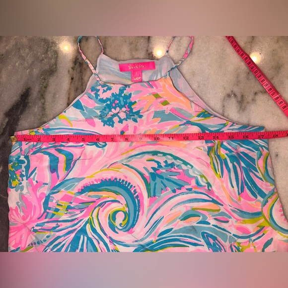 EUC Lilly Pulitzer 100% Silk Colorful Spaghetti Straps Sleeveless Top Size Small - Picture 7 of 9